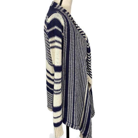 Lucky Brand Cardigan Sweater Open Front Knit Striped 7w51170 Womens Sz XS - Picture 4 of 13